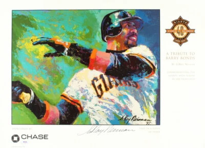 LEROY NEIMAN SIGNED TRIBUTE TO BARRY BONDS 15x25 POSTER GIANTS 40th ANNIVERSARY - Image 1 of 3
