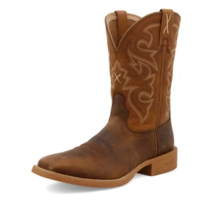 Twisted X Men’s Tech X™ Western Boots Saddle Brown & Rustic Orange #MXTR005 - Picture 1 of 6