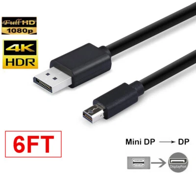 Mini Displayport to DP Cable 144Hz 4K Thunderbolt Mini DP to Displayport cable - Image 1 of 4