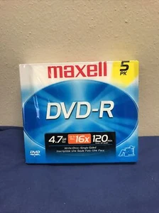 maxell 4.7GB 16X DVD-R 5 Packs Disc - Picture 1 of 5