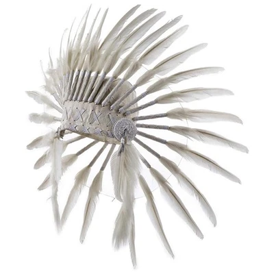 Indian Inspired Feather Headdress for Men Hair Band Native American Headband - Image 1 of 4