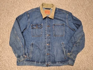 Levi's Stock Trucker Jacket Denim Corduroy Collar Barn Chore Coat Men’s Size XXL - Picture 1 of 5