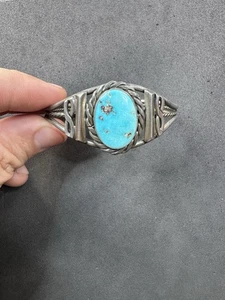 25.7g VTG Navajo Sterling Silver 925 Turquoise Cuff Bracelet 6.75” Jewelry lot P - Picture 1 of 12