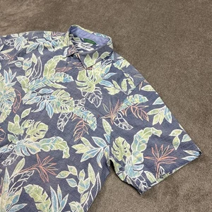 Camisa Tommy Bahama Para Hombres L Seersucker Abotonada Estampado Reverso Nova Wave Floral - Imagen 1 de 9