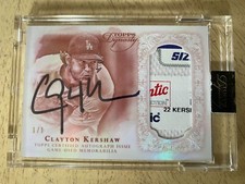 2015 Topps Dynasty Clayton Kershaw Auto Jersey Tag 1/1