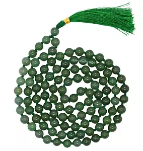 Green Aventurine Mala (Hand Knotted) - 108 Mala Beads 8mm - Picture 1 of 6
