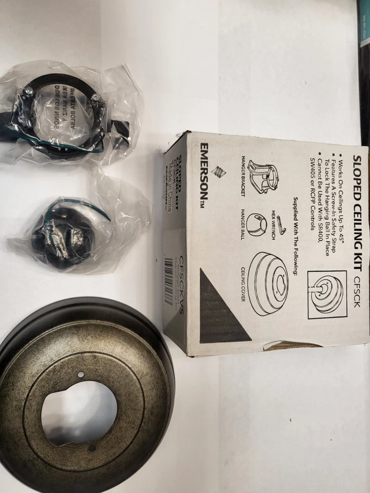 Kathy Ireland/Emerson Sloped Ceiling Kit For Up To 45 Degree Slope Vintage Steel - Image 1 of 1