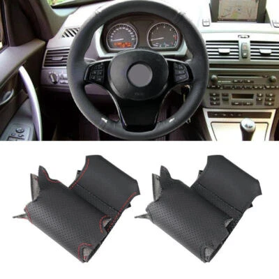 Hand Sewn Steering Wheel Leather Cover For BMW X3 E83 2003-2010 X5 E53 2004-2006 - image 1 of 4