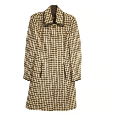 Cappotto Coach marrone lana di segugio con dettaglio serratura a rotazione XS taglia 2 vedi misure