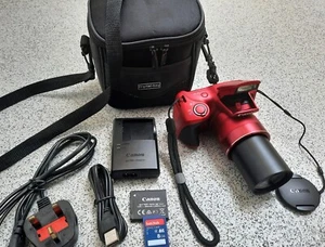 Canon PowerShot SX400 IS 16,0 megapixel fotocamera digitale - rosso con borsa per fotocamera - Foto 1 di 19