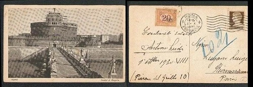 ITALY Sc 215 and TAXE Sc J7 on PPC TO PARIS FVF - Image 1 of 1