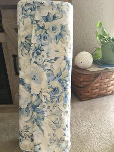 Fabric by 5th Avenue Designs For Covington Cream Blue Floral 55" wide 351" Long - Picture 1 of 7