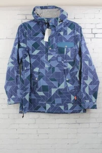 Poler Voyager 3L Anorak Shell Jacket Women's Large Ocean Blue Quilt Print New - Picture 1 of 1