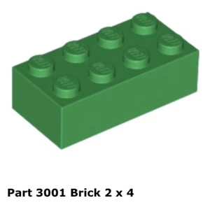 Lego 1x 3001 ladrillo verde 2 x 4 7166 - Imagen 1 de 1