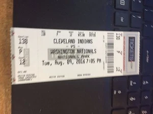 2016 WASHINGTON NATIONALS VS CLEVELAND INDIANS TICKET STUB 8/9 - Bild 1 von 1