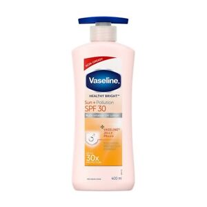 4x VASELINE HEALTHY BRIGHT BODY LOTION SUN + POLLUTION PROTECTION 400ML SPF30