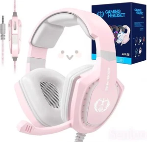 Pink Gaming Headset Wire Headphone with Mic for PS5 PS4 xBox Serie X/S Switch PC - Picture 1 of 7