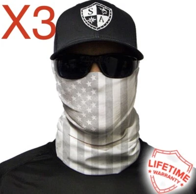 3 escudos/máscaras de bandera americana Salt Armour SA Fishing Whiteout Foto 1 de 4