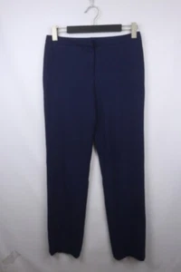 ESCADA Women’s Navy Blue Stretch Wool TOVAH Straight Leg Pants Size 36 - Picture 1 of 15