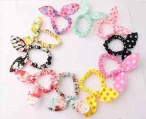 10/20/30 PACK hair bow scrunchies bunny ears girls hair ties thick strong bobble - Picture 1 of 14