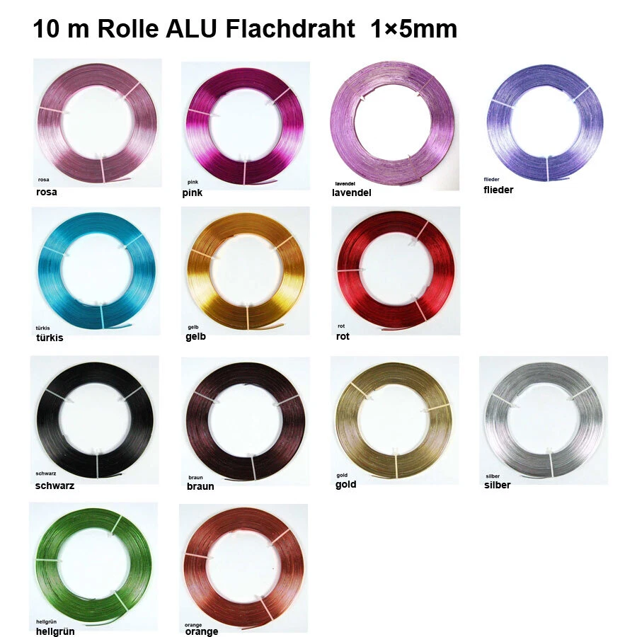 10m Aluminium Flachdraht 5x1mm Aludraht flach Alu Draht Flachdraht Alustreifen - Bild 1 von 1