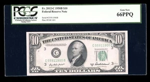 DBR 1950-B $10 Philadelphia Gem Fr. 2012-C PCGS 66 PPQ Serial C55911900B - Picture 1 of 2