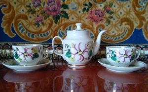 set tazza da tè porcellana vintage Dovbish URSS stampa floreale sovietica anni 60 - Foto 1 di 6