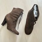 Vintage Varda Designer Brown Suede Lace Up Italian boots Size 6.5