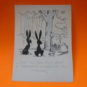 P2 DESSIN ORIGINAL 21X18 CM CHASSE ET BUISSON - Picture 1 of 1