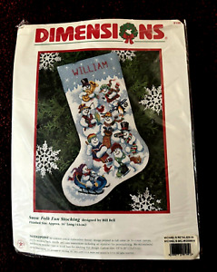 Dimensions Snow Folk Fun Stocking Needlepoint 16"  Kit 9108