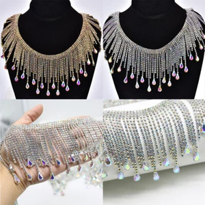 8,5 cm Cadena de Cristal de Estrás Borde Cinta Diamante Zapatos de Vestir Hágalo usted mismo Accesorio - Imagen 1 de 26