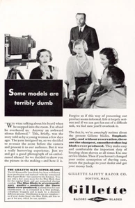 Rasoi Gillette 1932: alcuni modelli sono terribilmente stupidi stampa vintage annuncio - Foto 1 di 1