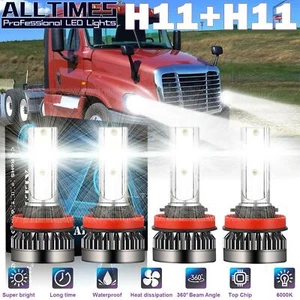 For Freightliner Cascadia 2008-2016 LED Headlight Kit High Low Beam Bulbs White - Picture 1 of 12