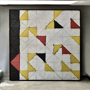 Pintura al óleo de SIDNEY BUDNICK (NY, NY, 1921-1994) - "Campo de banderas" (1963) - Imagen 1 de 8