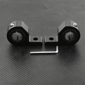 2x 1-1 1/4'' LED Light Bull Bar Mount Bracket Tube Clamp Black Fit For ATV Truck - Picture 1 of 5