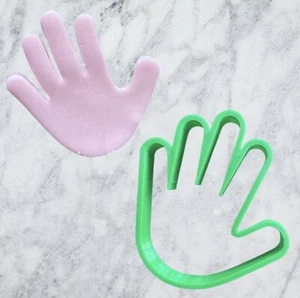 Handstil Ausstecher Fondant Keks - 3 Größen! Glasur Backen 6cm 8cm 10cm - Bild 1 von 3