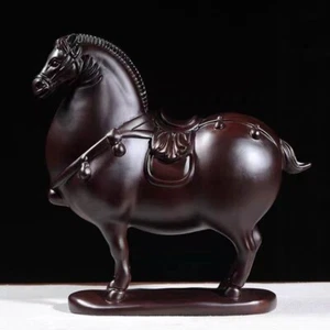chinese black sandalwood wood carving horse - Picture 1 of 4