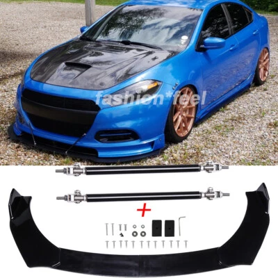 Parachoques delantero para Dodge Dart Car alerón labial divisor varillas puntal negro brillante Foto 1 de 4