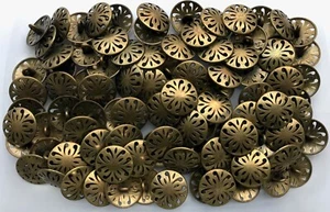15mm 23mm Aged Antique Brass Filigree Metal Shank Buttons Button Q129J Q129K - Picture 1 of 1
