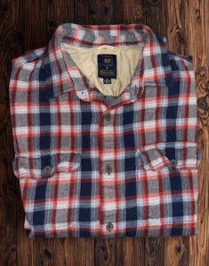 Gap x Pendleton Flanellhemd Herren XL rot marine kariert Baumwolle Doppeltasche - Bild 1 von 8