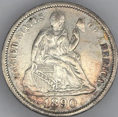 1890 XF Seated Liberty Dime - Image 1 of 2