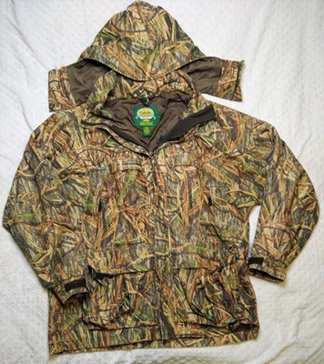 Cabelas Dry-Plus Shadow Grass Camo Hooded Thinsulate Jacket Mens Med - Image 1 of 4