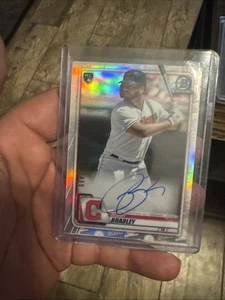 Bobby Bradley 2020 Bowman Chrome Refractor Auto Card /499 #CRA-BB - Bild 1 von 2