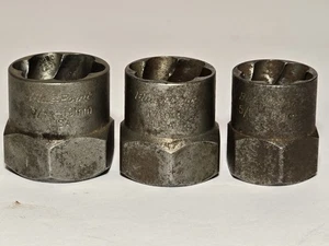 3pc Blue Point Twist Bolt Extractor Sockets 3/4-19mm 17mm 5/8"-16mm - Picture 1 of 9