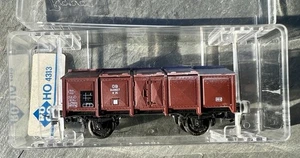 ROCO 4313 Open Freight Car with Folding Lids - HO Brown Railroad Train - Picture 1 of 7