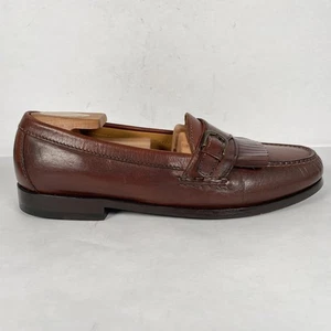 Zapatos de vestir Cole Haan Kiltie con hebilla mocasines para hombre talla 8,5D de cuero marrón sin cordones - Imagen 1 de 10