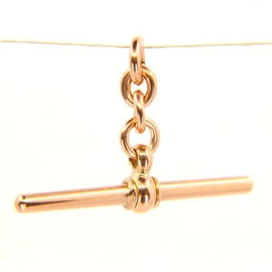 Antique 9ct Hallmarked Gold Albert T-Bar Charm | Non-Swivel Pendant - Picture 1 of 9