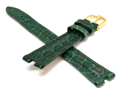 OEM Zenith Crocodile Matte Aqua-Green 13mm Watch Strap Generic Gold Buckle - Image 1 of 4