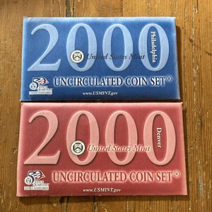 2000 P and D US Mint ANNUAL Uncirculated 20 Coin Set BU Coins COA and Envelope - Picture 1 of 14