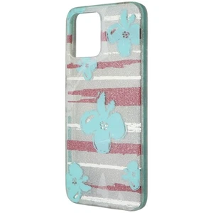 PureGear Slim Shell Series Hard Case for REVVL 6 5G - Blue Flowers/Glitter - Picture 1 of 3